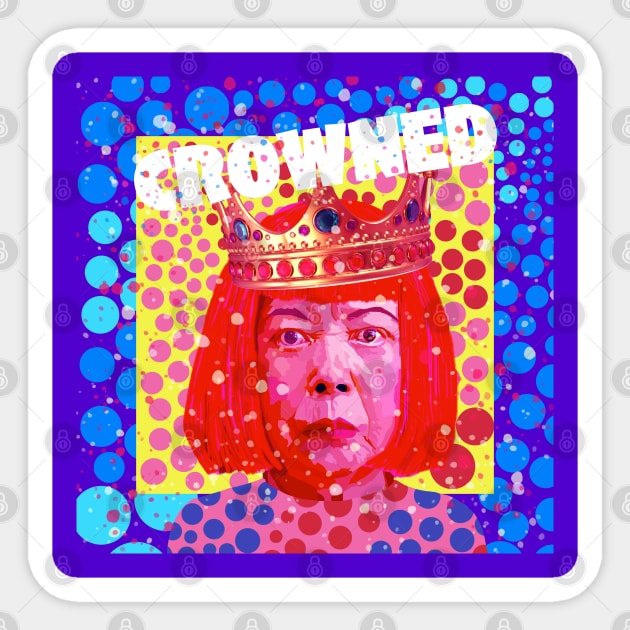 Crowned Yayoi Sticker by Lynndarakos